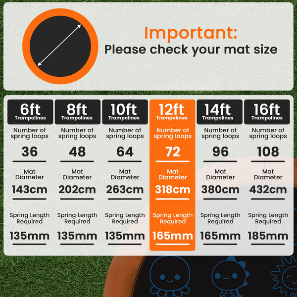 Kahuna 12ft Replacement Trampoline Jumping Mat - Emoji Kahuna