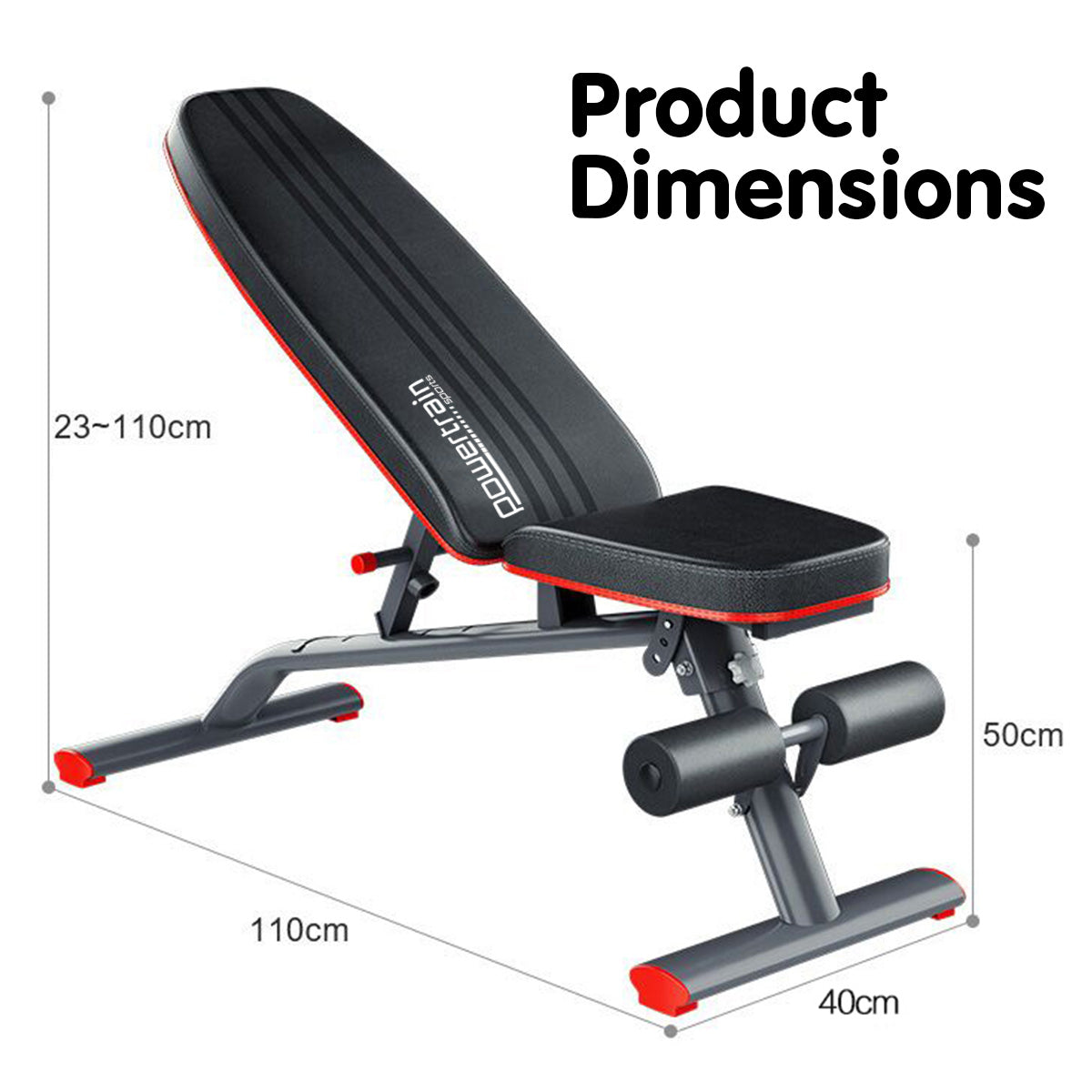 Powertrain Home Gym Bench Adjustable Flat Incline Decline FID 250KG Load Powertrain