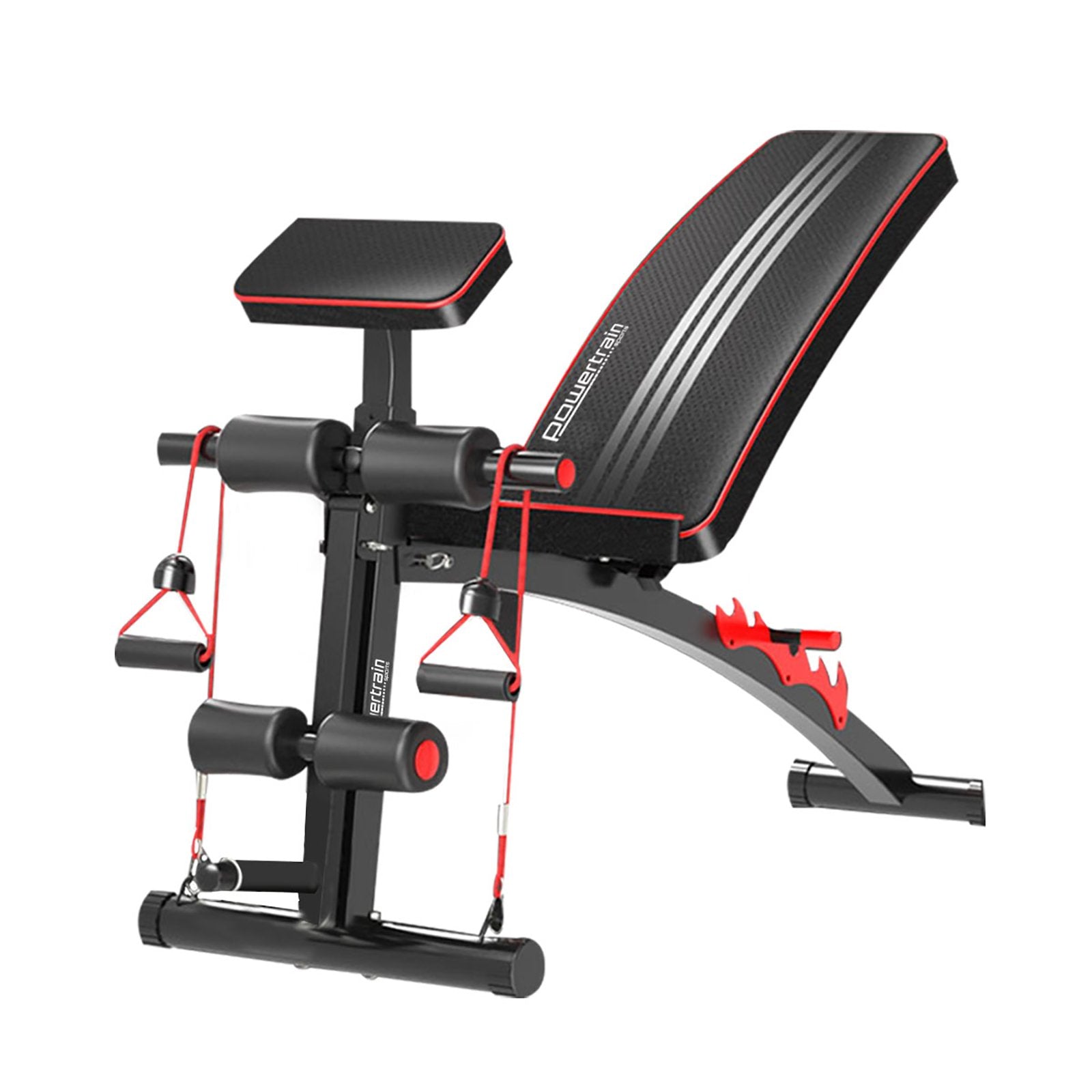 Powertrain Adjustable FID Home Gym Bench with Preacher Curl Pad Powertrain