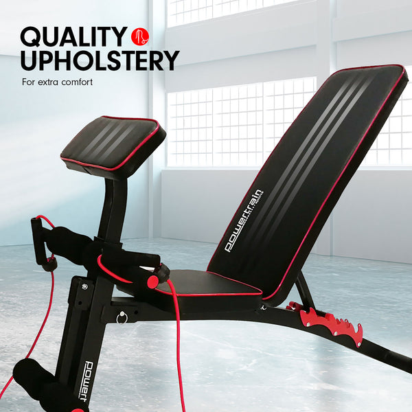 Powertrain Adjustable FID Home Gym Bench with Preacher Curl Pad Powertrain