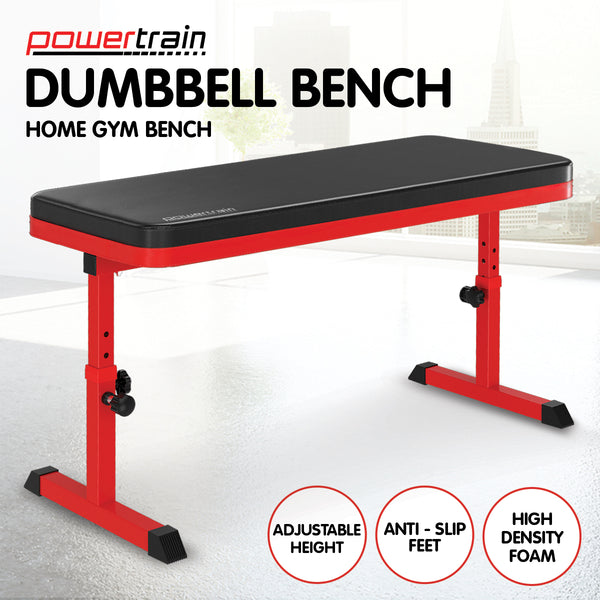 Powertrain Height-Adjustable Exercise Home Gym Flat Weight Bench Powertrain
