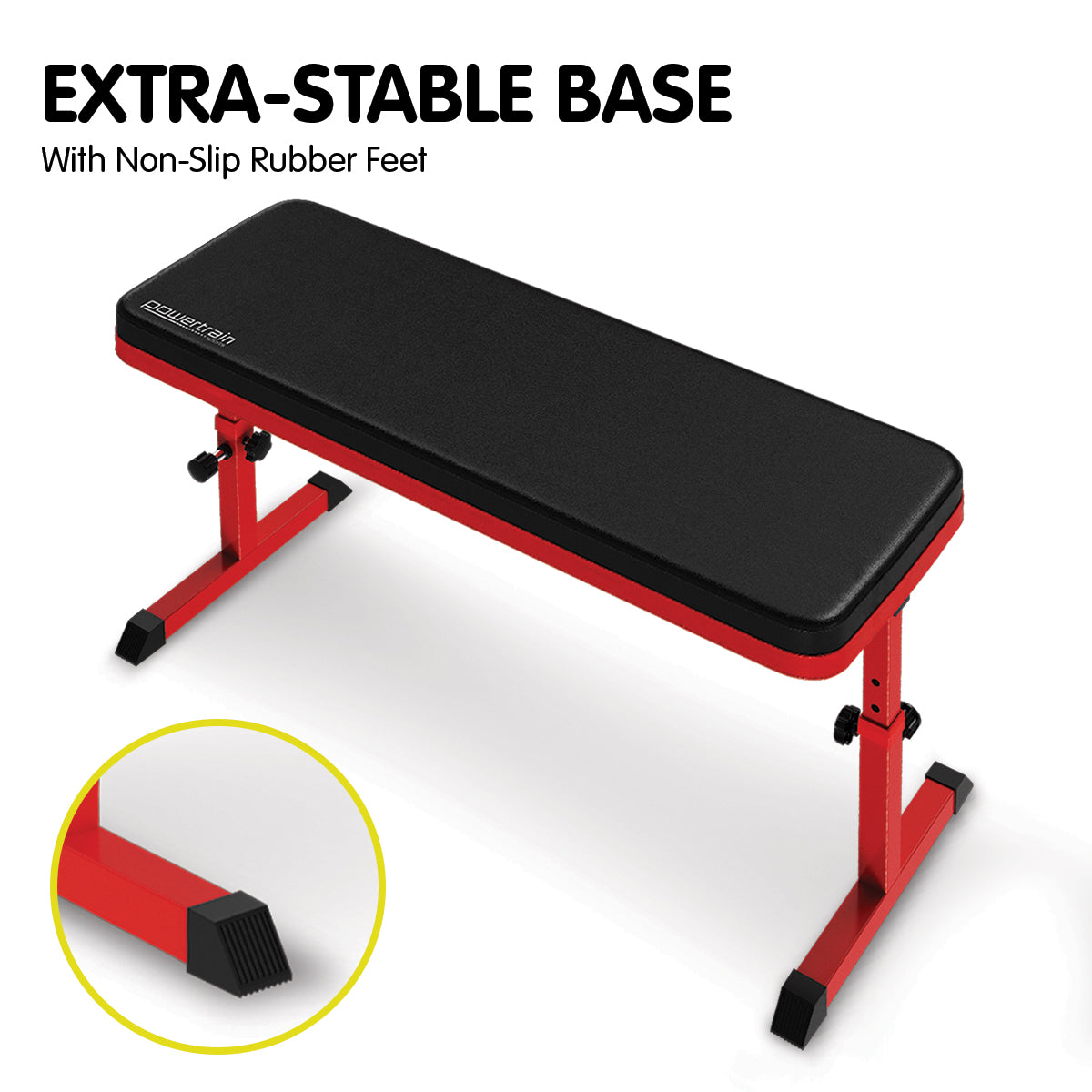 Powertrain Height-Adjustable Exercise Home Gym Flat Weight Bench Powertrain