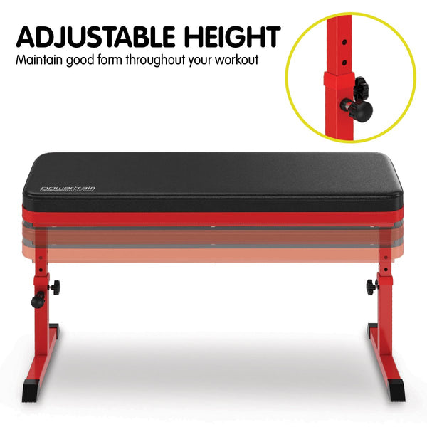 Powertrain Height-Adjustable Exercise Home Gym Flat Weight Bench Powertrain