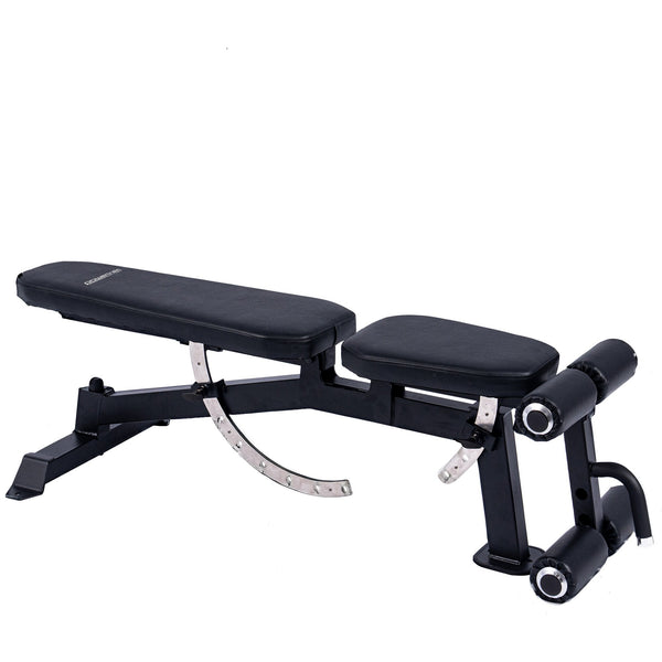 Powertrain Multi Workout Bench with Transport Wheels and Adjustable Backrest Awezingly