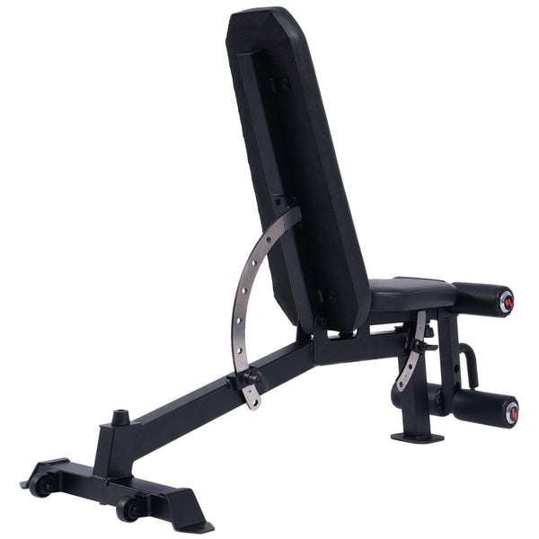 Powertrain Multi Workout Bench with Transport Wheels and Adjustable Backrest Awezingly