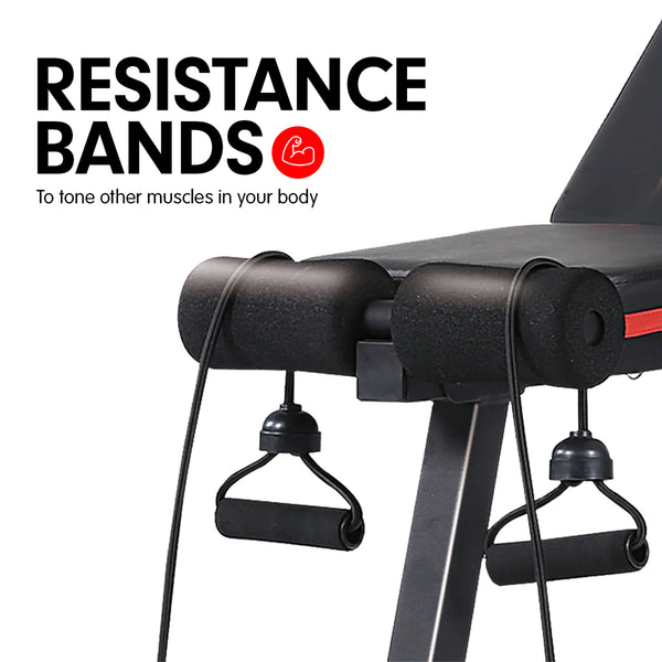Powertrain Adjustable Incline Decline Exercise Bench Resistance Bands Powertrain