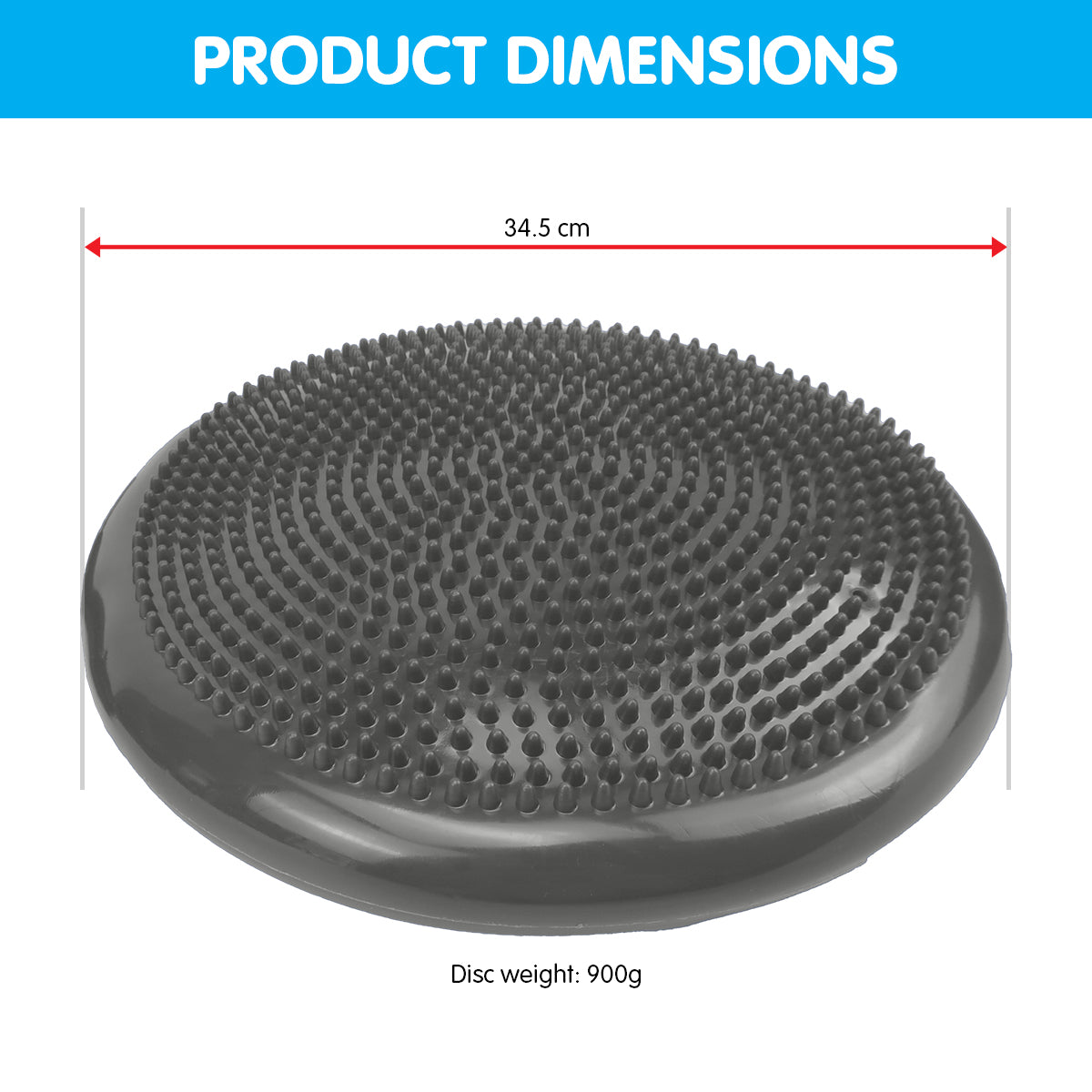 Powertrain Yoga Stability Disc Home Gym Pilates Balance Trainer - Grey Powertrain