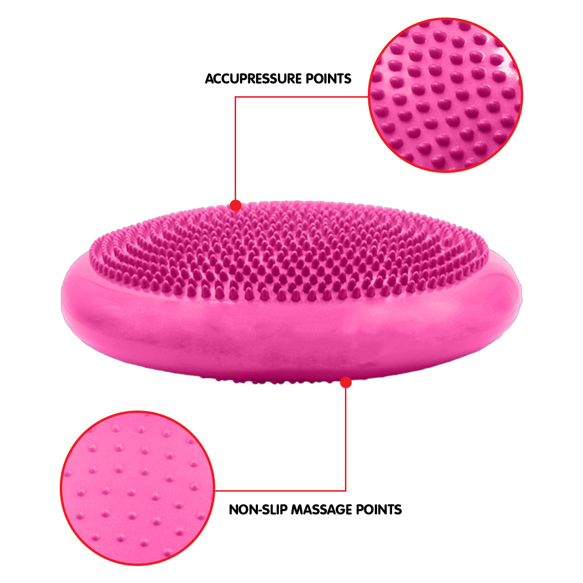 Powertrain Yoga Stability Disc Home Gym Pilates Balance Trainer - Pink Powertrain