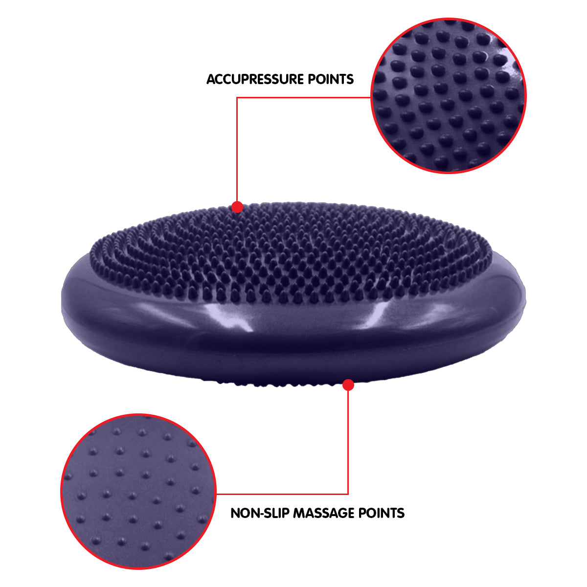 Powertrain Yoga Stability Disc w/ Pump Home Gym Pilate Balance Trainer - Purple Powertrain