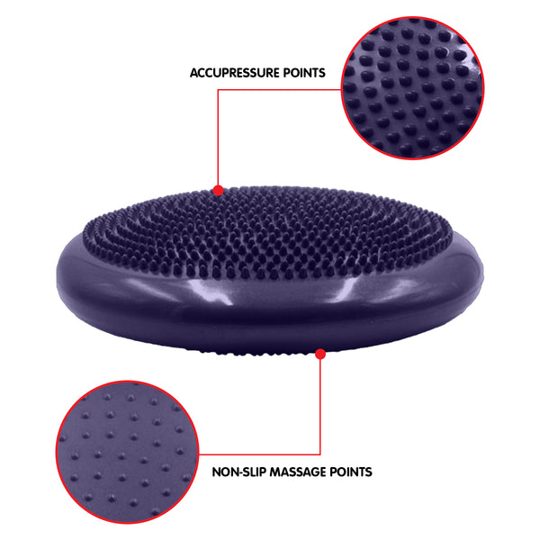 Powertrain Yoga Stability Disc w/ Pump Home Gym Pilate Balance Trainer - Purple Powertrain