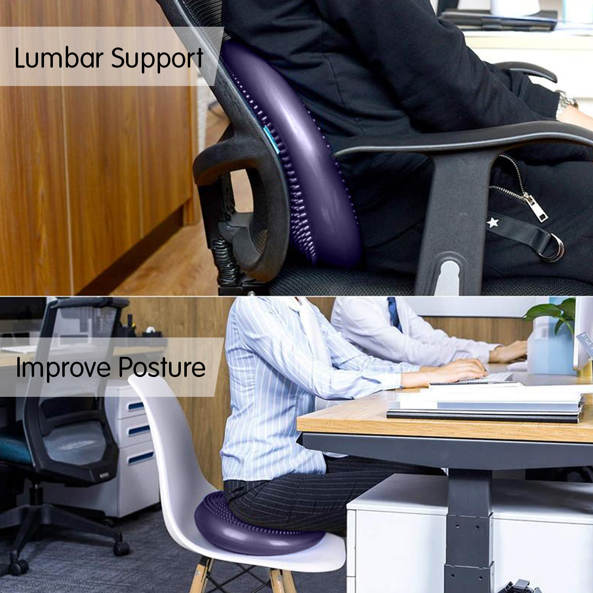 Powertrain Yoga Stability Disc w/ Pump Home Gym Pilate Balance Trainer - Purple Powertrain