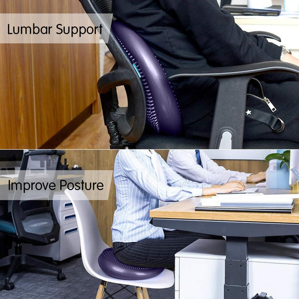 Powertrain Yoga Stability Disc w/ Pump Home Gym Pilate Balance Trainer - Purple Powertrain