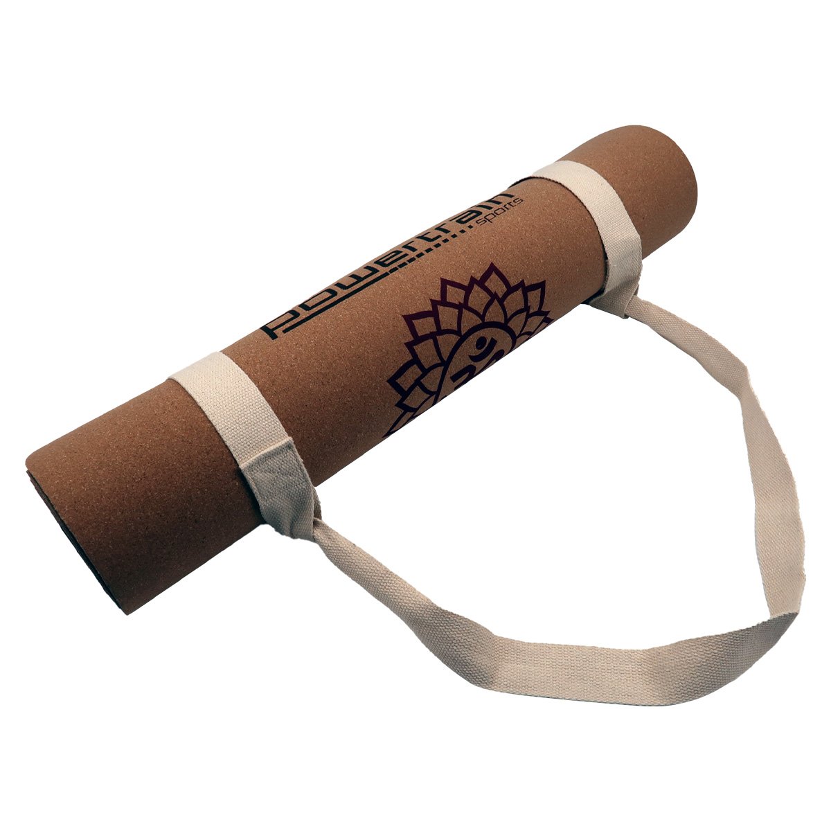 Powertrain Cork Yoga Mat with Carry Straps Home Gym Pilates - Chakras Powertrain