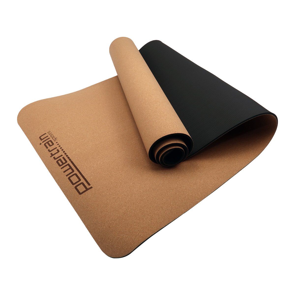 Powertrain Cork Yoga Mat with Carry Straps Home Gym Pilates - Plain Kahuna