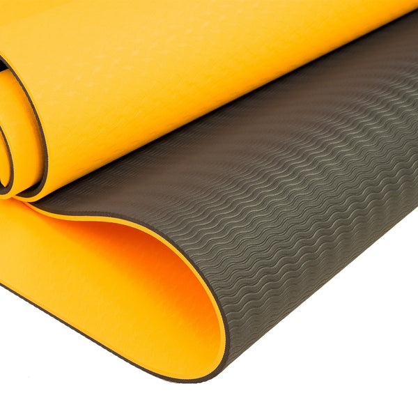 Powertrain TPE Yoga Exercise Mat Home Gym Pilates Fitness 8mm Thick in Orange Powertrain