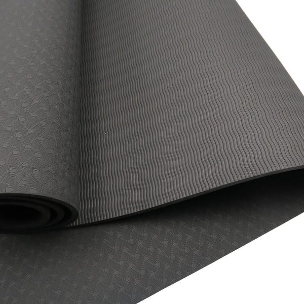 Powertrain Eco-friendly Dual Layer 6mm Yoga Mat | Midnight | Non-slip Surface And Carry Strap For Ultimate Comfort And Portability Powertrain