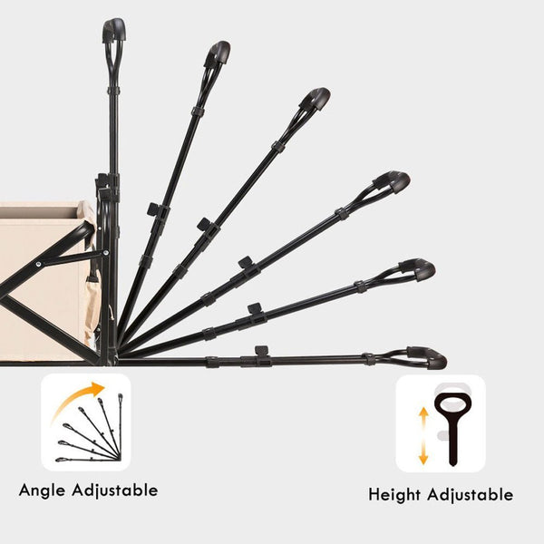 5 Inch Wheel Black Folding Beach Wagon Cart Trolley Garden Outdoor Picnic Camping Sports Market Collapsible Shop Does Not Apply