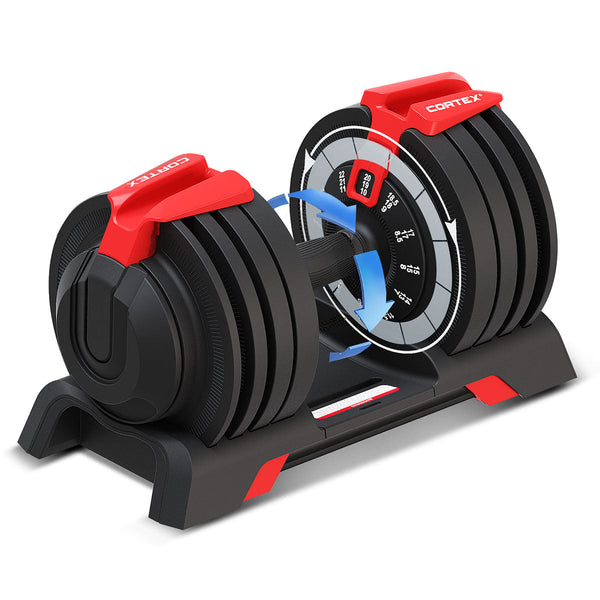 CORTEX Revolock V2 48kg Pair Set Adjustable Steel Dumbbell Barbell Kettlebell All-in-One Cortex