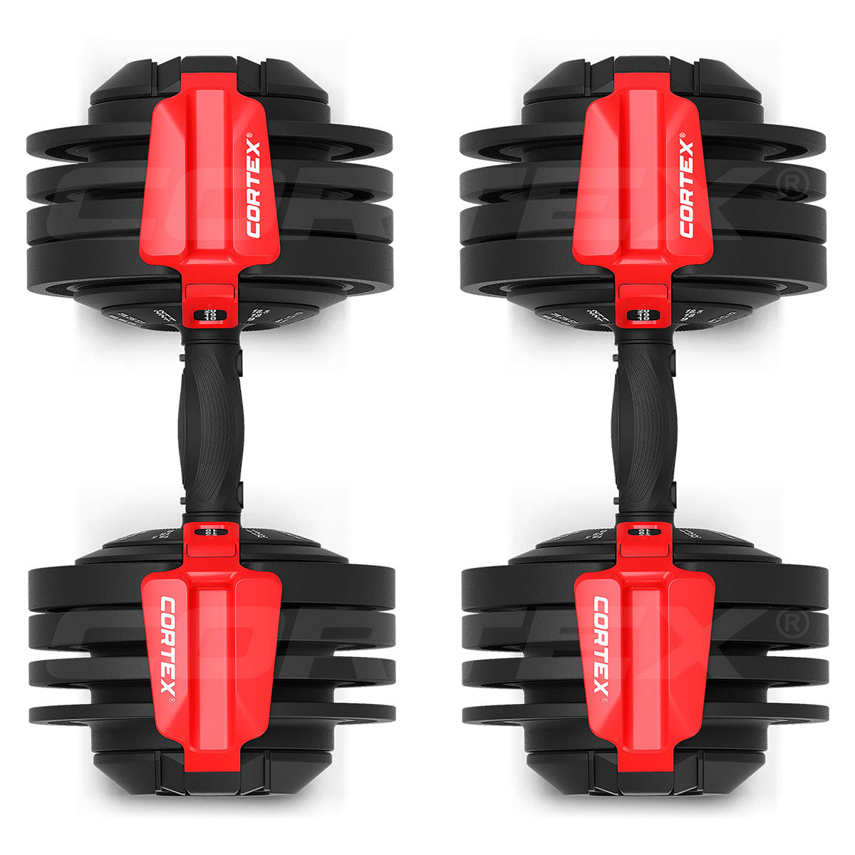 CORTEX Revolock V2 48kg Adjustable Dumbbell + Barbell + Kettlebell All-in-One Set with Stand (24kg Pair) Cortex