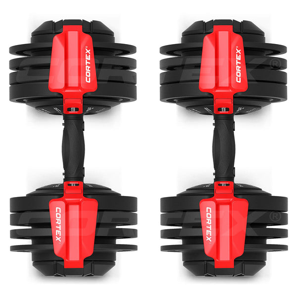 CORTEX Revolock V2 48kg Adjustable Dumbbell + Barbell + Kettlebell All-in-One Set with Stand (24kg Pair) Cortex