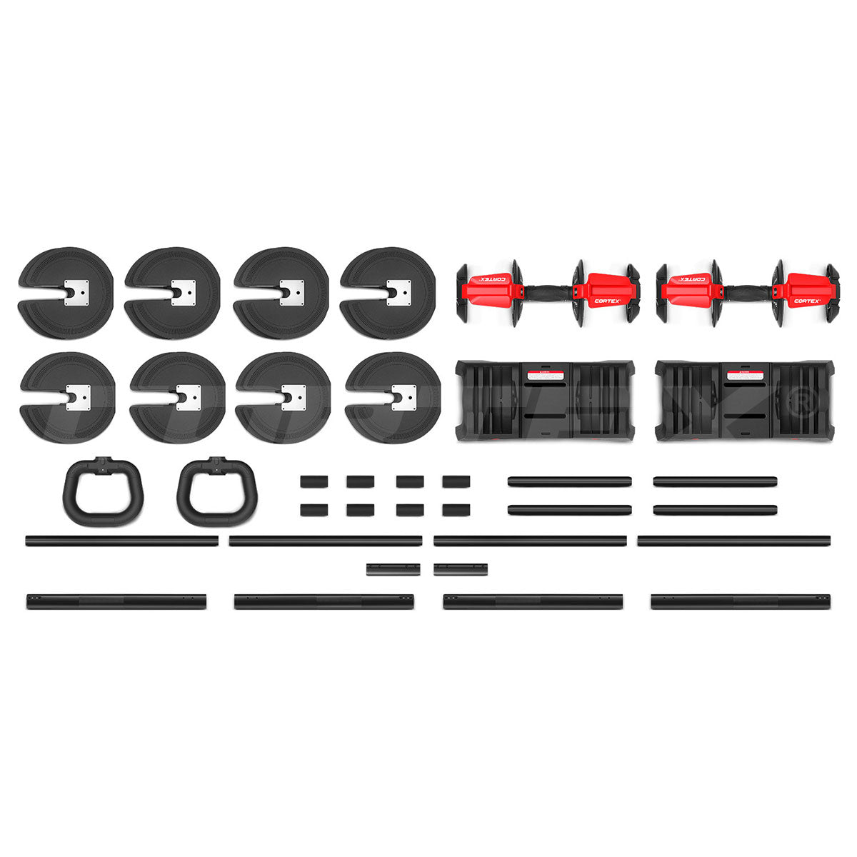 CORTEX Revolock V2 48kg Adjustable Dumbbell + Barbell + Kettlebell All-in-One Set with Stand (24kg Pair) Cortex