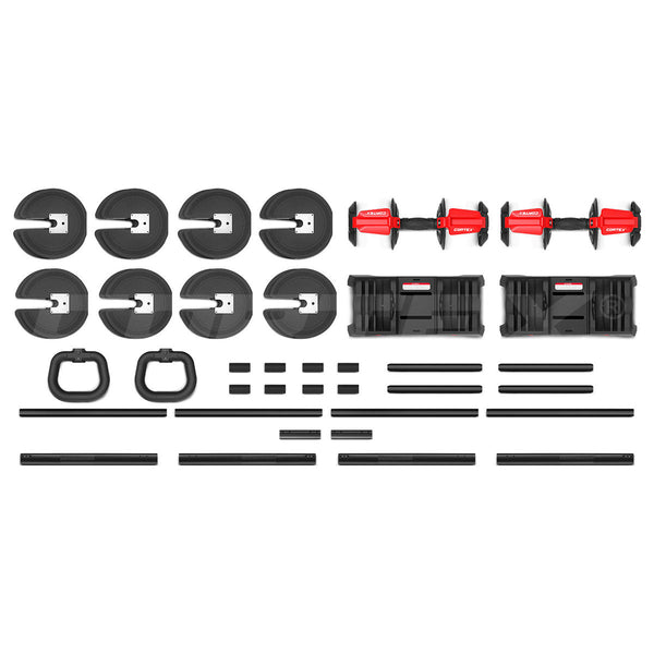 CORTEX Revolock V2 48kg Adjustable Dumbbell + Barbell + Kettlebell All-in-One Set with Stand (24kg Pair) Cortex