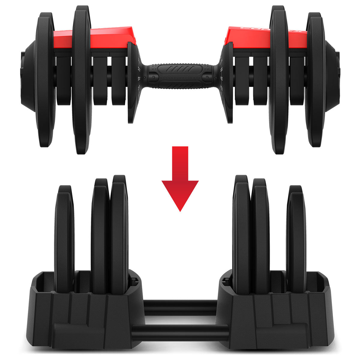 CORTEX Revolock V2 80kg Pair Set Adjustable Steel Dumbbell Barbell All-in-One with Stand Awezingly