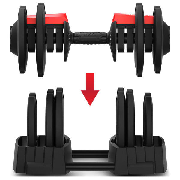 CORTEX Revolock V2 80kg Pair Set Adjustable Steel Dumbbell Barbell All-in-One with Stand Awezingly