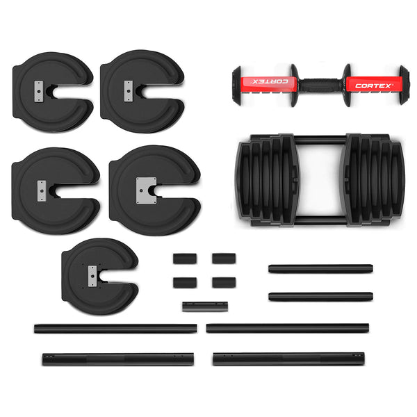 CORTEX Revolock V2 80kg Pair Set Adjustable Steel Dumbbell Barbell All-in-One with Stand Awezingly