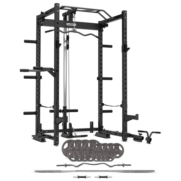 CORTEX PR4 Folding Power Rack with 90kg Standard Tri-Grip Weight and Bar Set Cortex