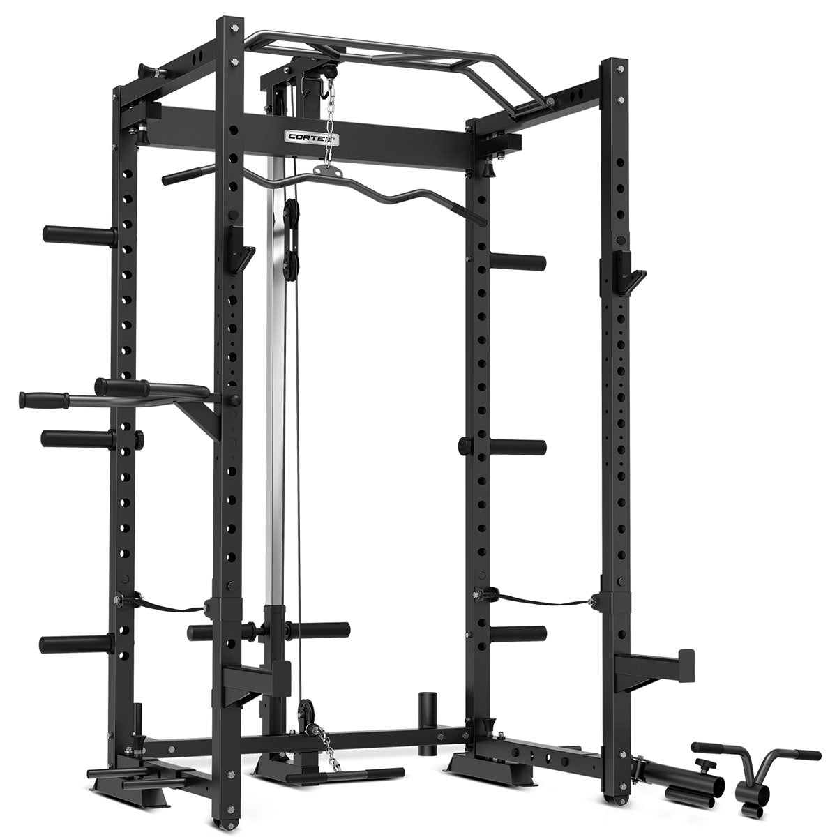 CORTEX PR4 Folding Power Rack with 100kg Olympic Tri-Grip Weight, Bar and Bench Set Cortex