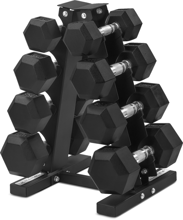 CORTEX Hex Dumbbell 56kg Set with Stand (4, 6, 8, 10kg Pairs) Cortex