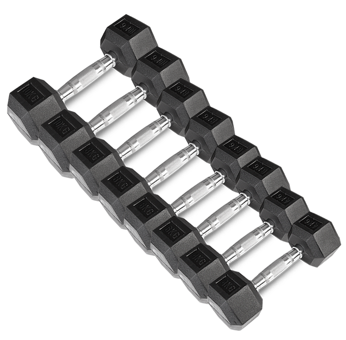 CORTEX Hex Dumbbell 56kg Set with Stand (4, 6, 8, 10kg Pairs) Cortex