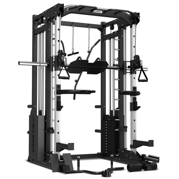 CORTEX SM-25 6-In-1 Power Rack with Smith & Cable Machine + BN-9 Bench + 100kg Standard Tri-Grip Weights Package Awezingly