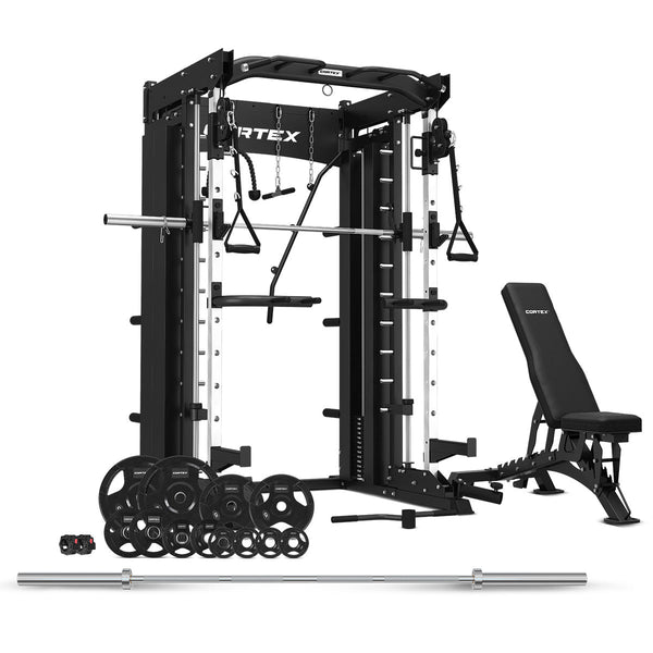 CORTEX SM26 Multi Gym with 100kg Olympic Tri-Grip Weight, Bar and Bench Set Cortex