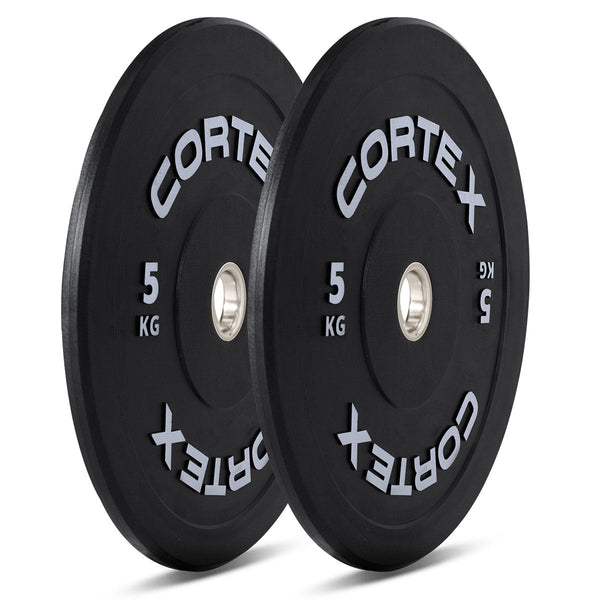 CORTEX Black Series V3 Rubber Olympic Bumper Plate 50mm 5kg (2 Pack) Awezingly