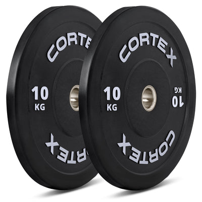 CORTEX Black Series V3 Rubber Olympic Bumper Plate 50mm 10kg (2 Pack)