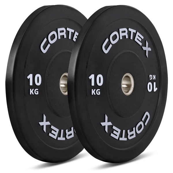 CORTEX Black Series V3 Rubber Olympic Bumper Plate 50mm 10kg (2 Pack) Awezingly