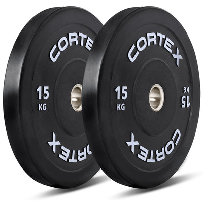 CORTEX Black Series V3 Rubber Olympic Bumper Plate 50mm 15kg (2 Pack)