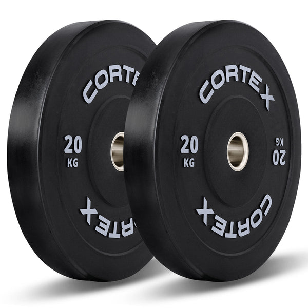 CORTEX Black Series V3 Rubber Olympic Bumper Plate 50mm 20kg (2 Pack) Awezingly