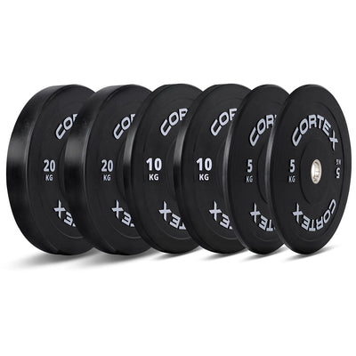 CORTEX 70kg Black Series V3 Rubber Olympic Bumper Plate Set A
