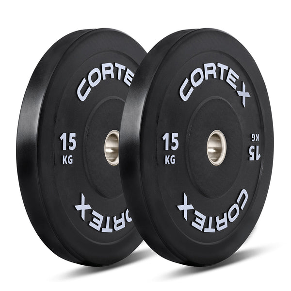 CORTEX 75kg Black Series V3 Bumper Plate Set with ATHENA100 Barbell Awezingly
