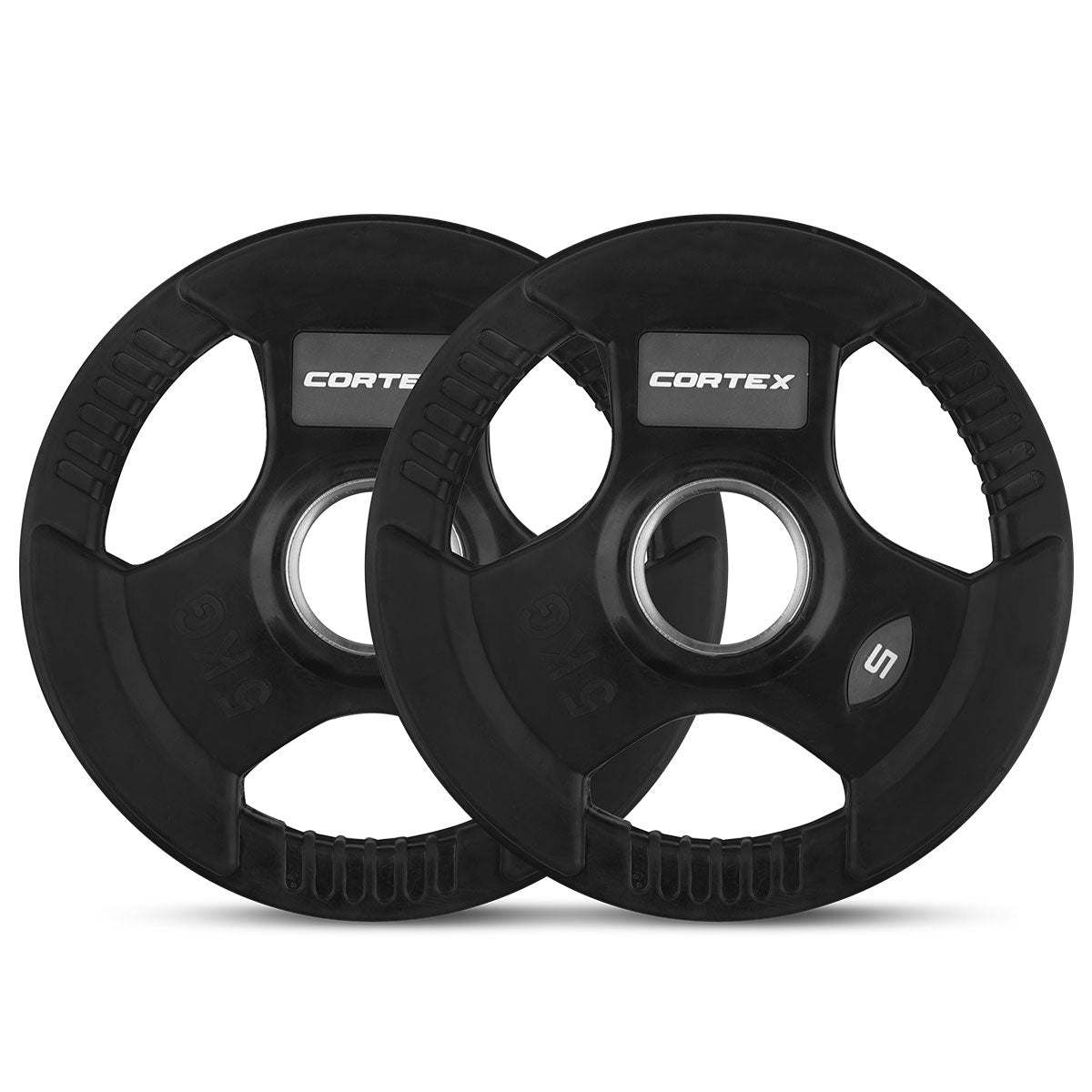 CORTEX 5kg Tri-Grip V2 50mm Olympic Plates (Pair) Awezingly