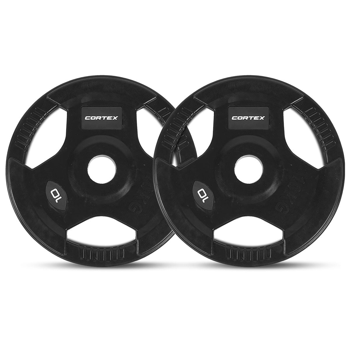 CORTEX 10kg Tri-Grip V2 50mm Olympic Plates (Pair) Awezingly