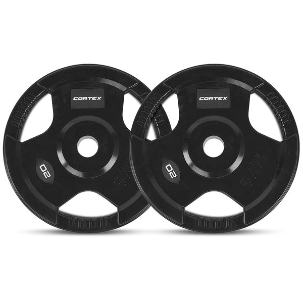 CORTEX 20kg Tri-Grip V2 50mm Olympic Plates (Pair) Awezingly