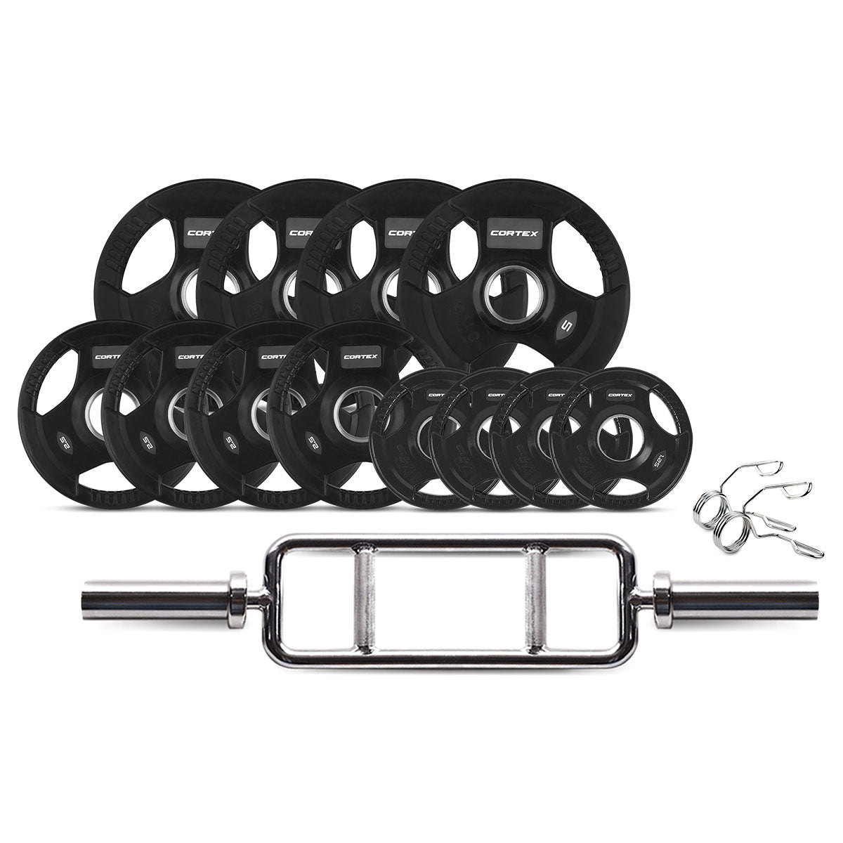 CORTEX 45kg Tri Bar V2 50mm Olympic Weight Set Awezingly