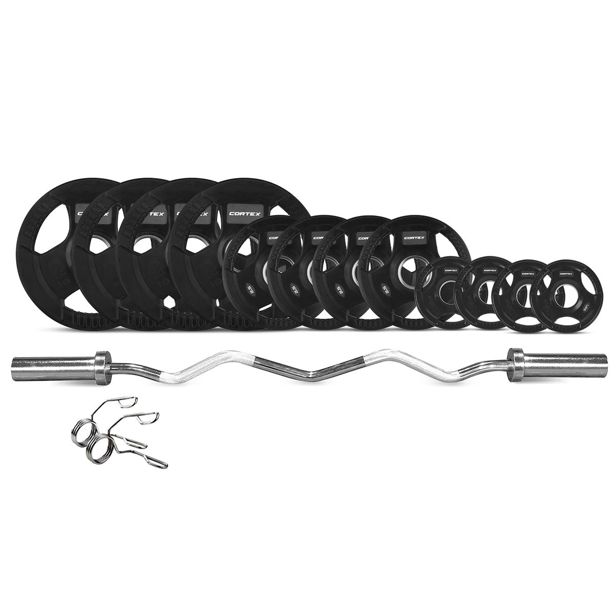 CORTEX 40kg Tri-Grip V2 50mm Olympic Curl Bar Set Awezingly