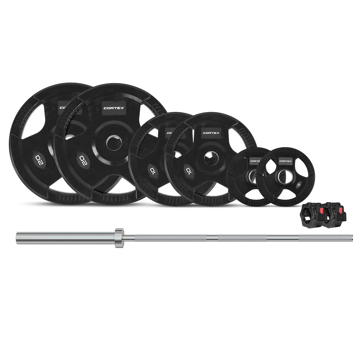 CORTEX 90kg Tri-Grip V2 50mm Olympic Dumbbell Set Awezingly