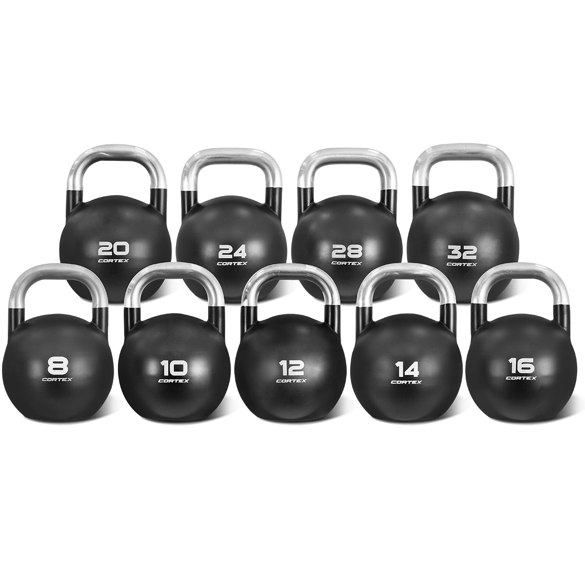 CORTEX 8kg to 32kg Commercial Steel Kettlebell V2 Package Cortex