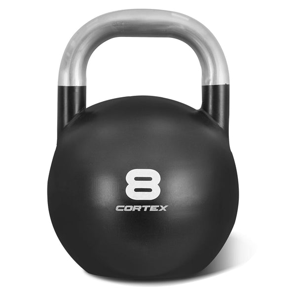 CORTEX 8kg to 32kg Commercial Steel Kettlebell V2 Package with Kettlebell Stand Cortex
